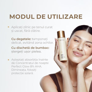 Loţiune exfoliantă iluminantă Ghimbir + 5% AHA, Perfect Glow