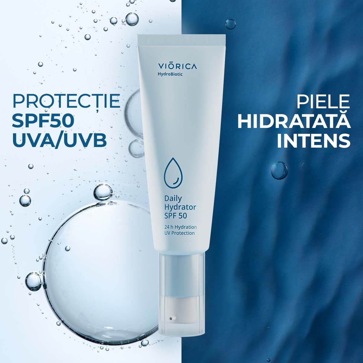 Cremă de zi Hidroprotectoare SPF 50, HydroBiotic
